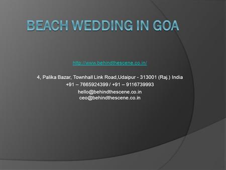 Beach Wedding in Goa