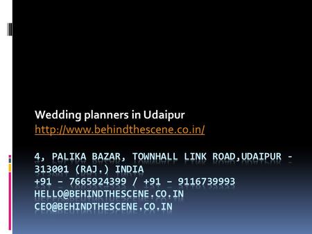 Wedding planners in Udaipur