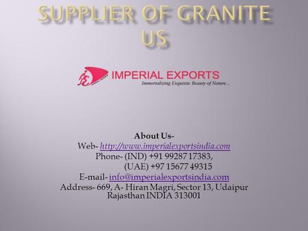 Supplier of Granite US