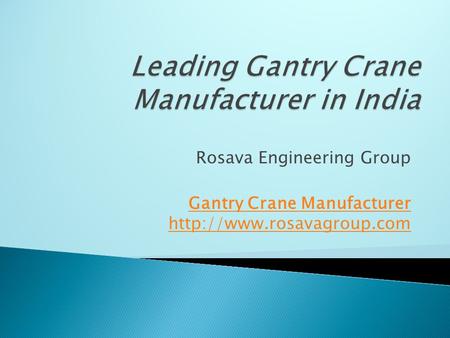 Rosava Engineering Group Gantry Crane Manufacturer