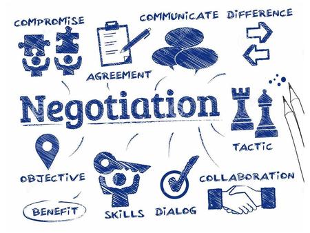 A strategic discussion that resolves an issue in a way that both parties find acceptable. In a negotiation, each party tries to persuade the other to.