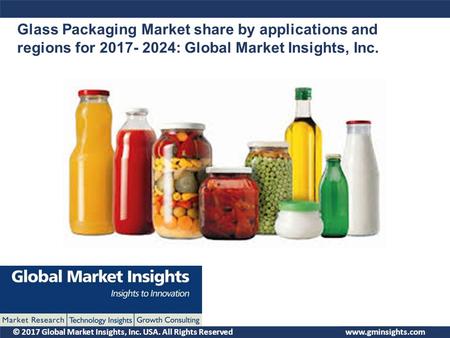 © 2017 Global Market Insights, Inc. USA. All Rights Reserved Glass Packaging Market share by applications and regions for : Global Market Insights,