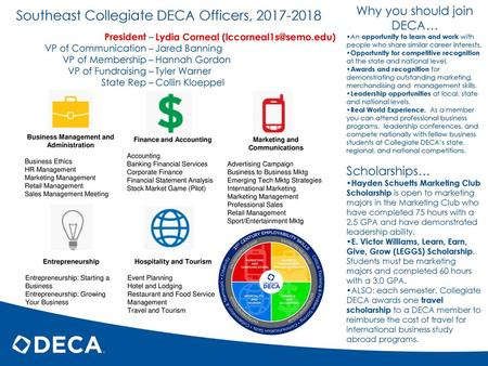 Southeast Collegiate DECA Officers,