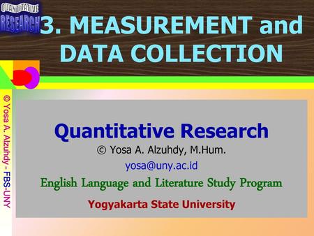 3. MEASUREMENT and DATA COLLECTION