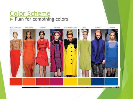 Color Scheme Plan for combining colors.