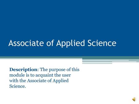 Associate of Applied Science