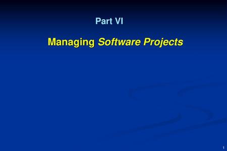 Managing Software Projects