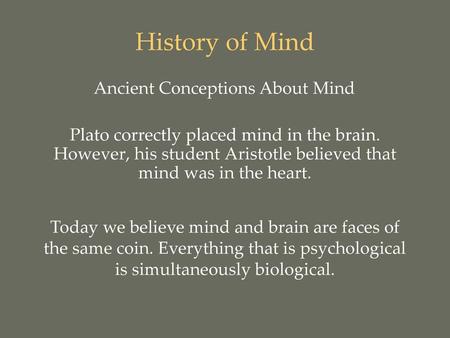 Ancient Conceptions About Mind