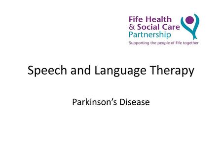 Speech and Language Therapy