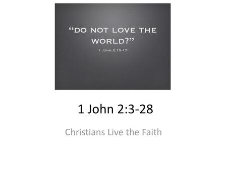 Christians Live the Faith