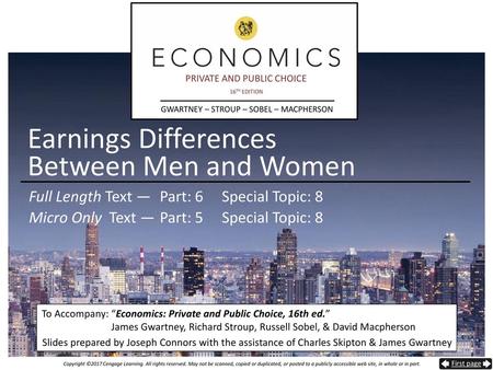 Earnings Differences Between Men and Women