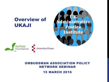 Ombudsman Association policy network seminar 15 March 2016