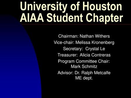 University of Houston AIAA Student Chapter