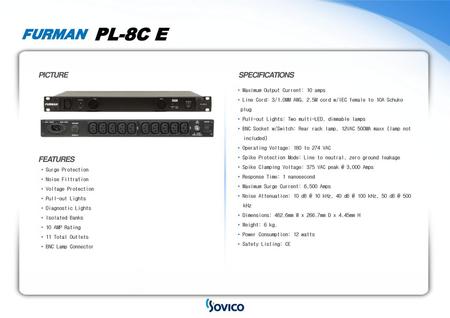 PL-8C E PICTURE SPECIFICATIONS FEATURES