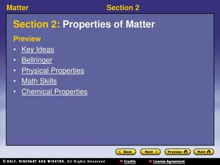 Section 2: Properties of Matter