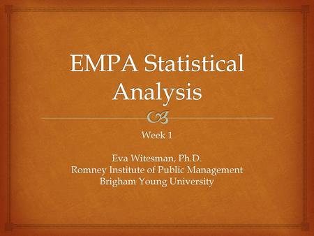 EMPA Statistical Analysis