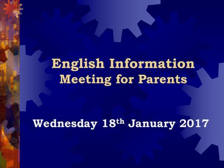 English Information Meeting for Parents