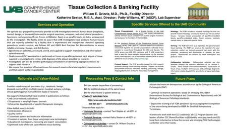 Tissue Collection & Banking Facility