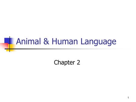 Animal & Human Language