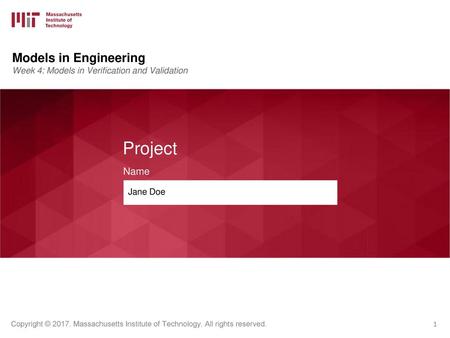 Project Models in Engineering Name