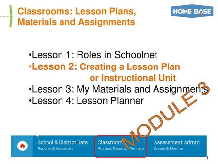 Classrooms: Lesson Plans, Materials and Assignments