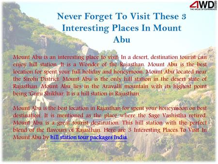 Never Forget To Visit These 3 Interesting Places In Mount Abu