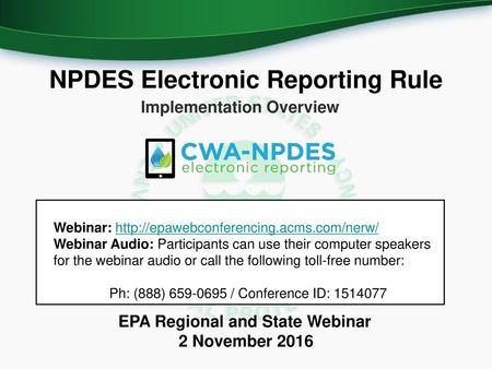 NPDES Electronic Reporting Rule