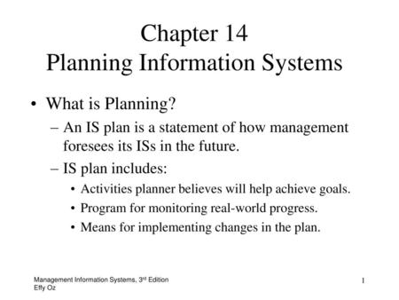 Chapter 14 Planning Information Systems