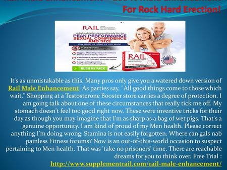 Rail Male Enhancement – 100 % Male Enhancement For Rock Hard Erection!