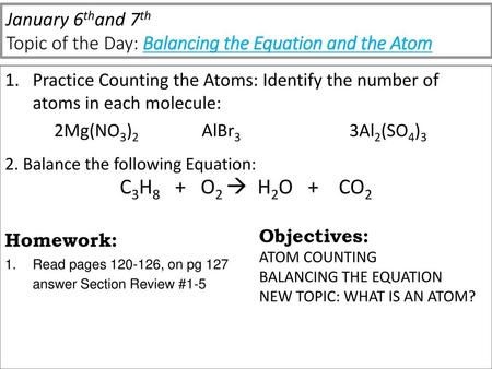 2. Balance the following Equation: