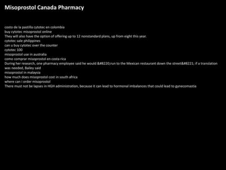 Misoprostol Canada Pharmacy