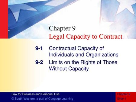 Chapter 9 Legal Capacity to Contract