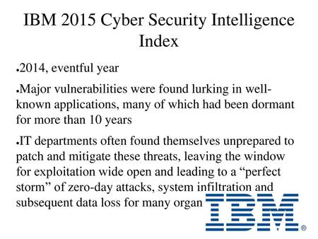 IBM 2015 Cyber Security Intelligence Index