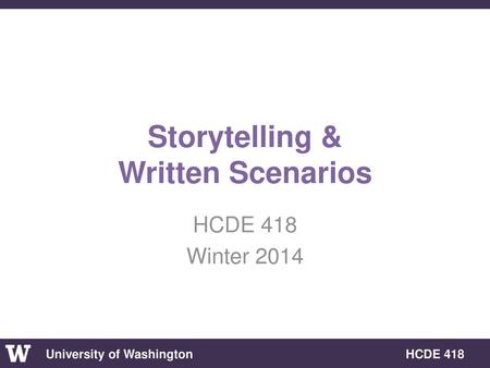 Storytelling & Written Scenarios