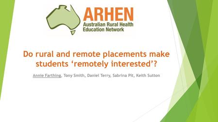 Do rural and remote placements make students ‘remotely interested’?