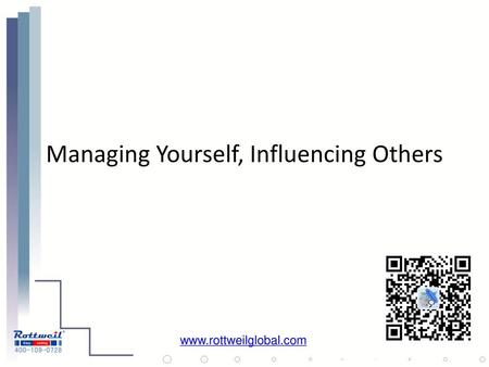 Managing Yourself, Influencing Others