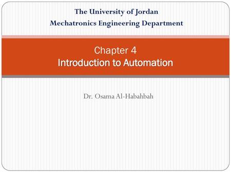 Chapter 4 Introduction to Automation