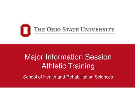 Major Information Session Athletic Training