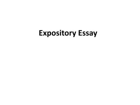 Expository Essay.