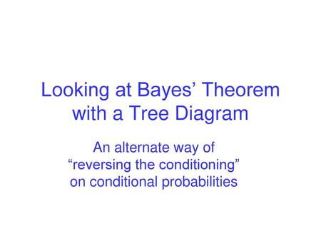 Looking at Bayes’ Theorem with a Tree Diagram