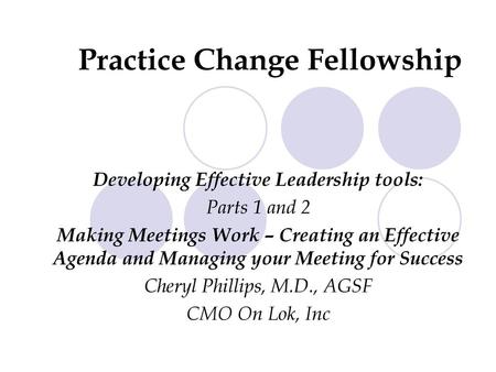 Practice Change Fellowship