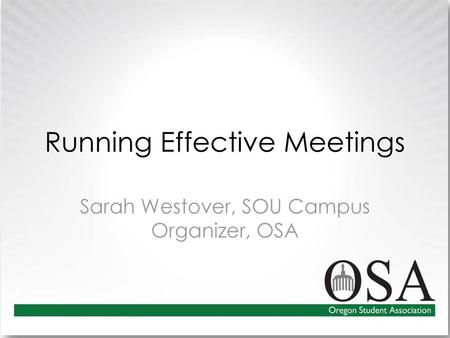 Running Effective Meetings