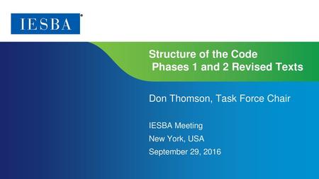 Structure of the Code Phases 1 and 2 Revised Texts