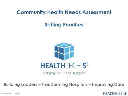 Community Health Needs Assessment Setting Priorities