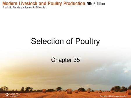 Selection of Poultry Chapter 35.