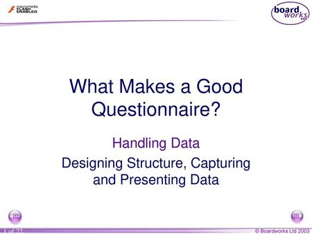 What Makes a Good Questionnaire?