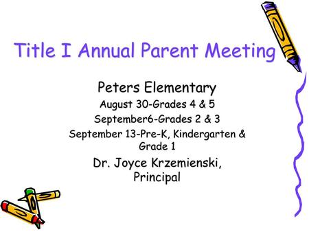 Title I Annual Parent Meeting