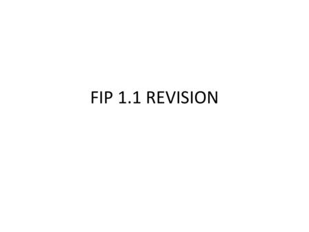 FIP 1.1 REVISION.