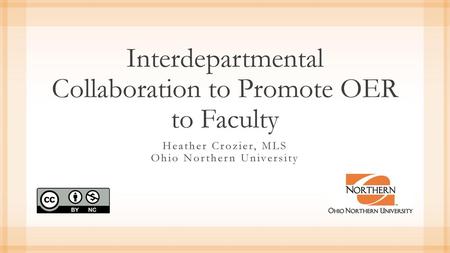 Interdepartmental Collaboration to Promote OER to Faculty