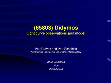 (65803) Didymos Light curve observations and model